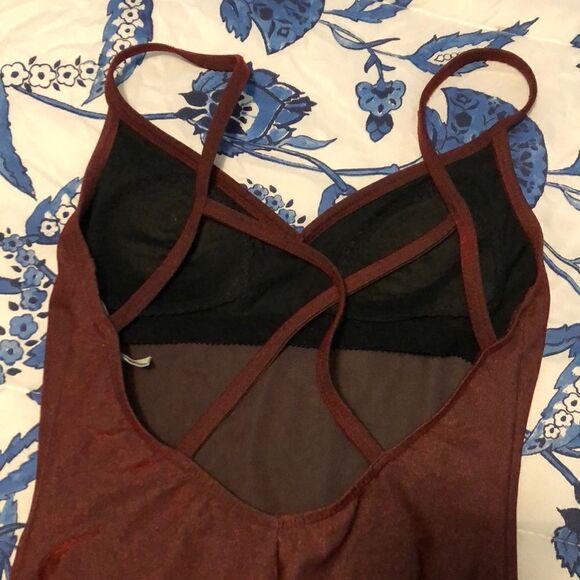 Liz Claiborne Sz 6 Red Shimmery Bodysuit - Picture 6 of 8